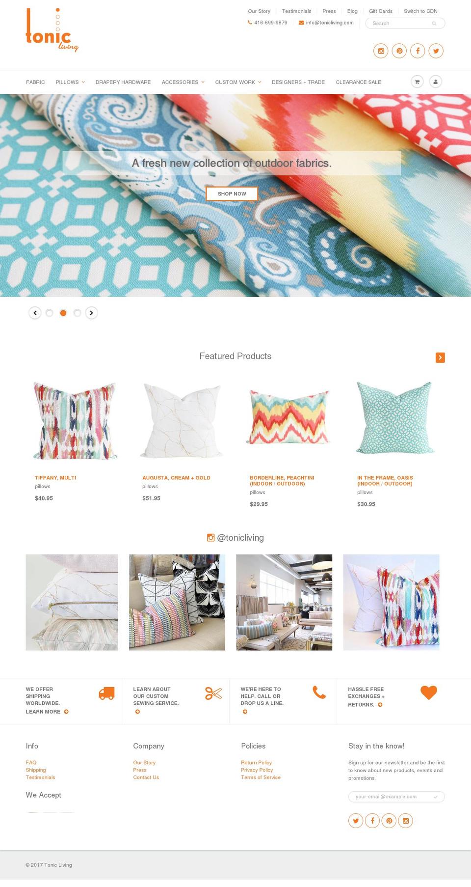tonicliving.com shopify website screenshot