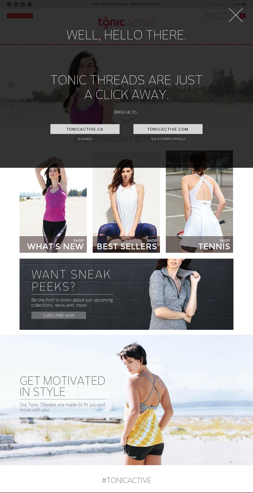 tonictennis.com shopify website screenshot