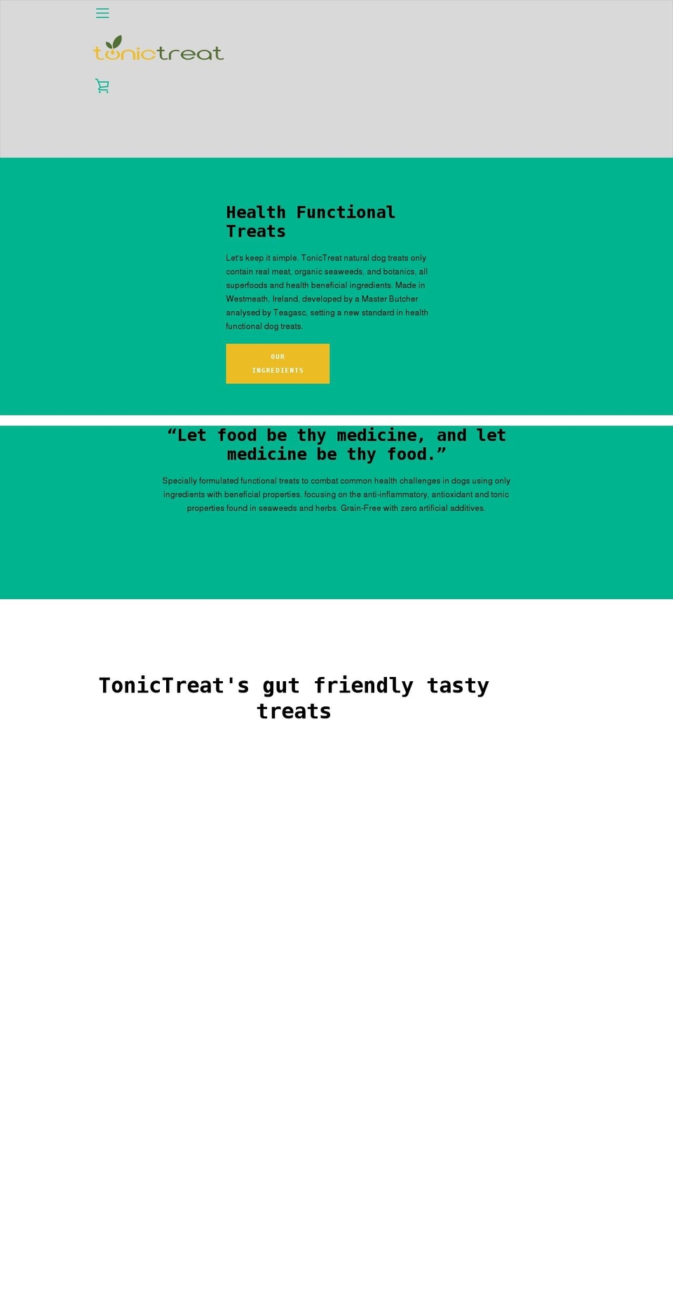 quark Shopify theme site example tonictreat.com