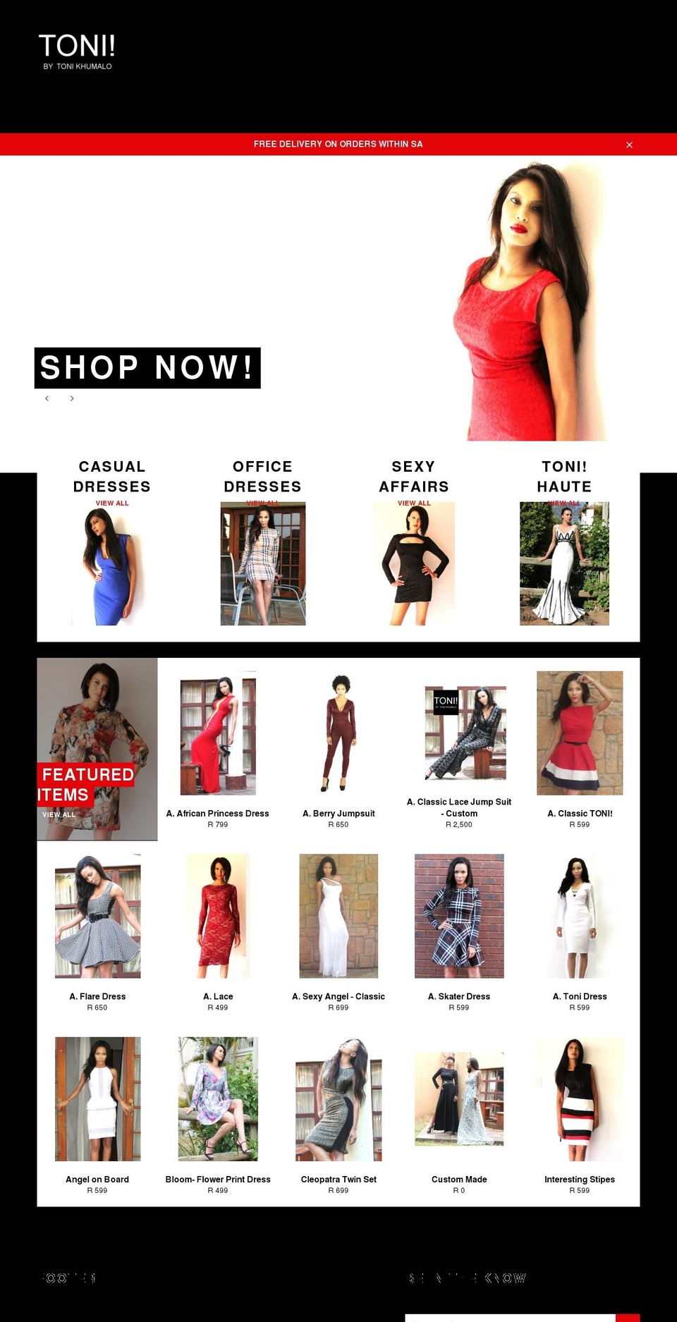 tonikhumalo.com shopify website screenshot