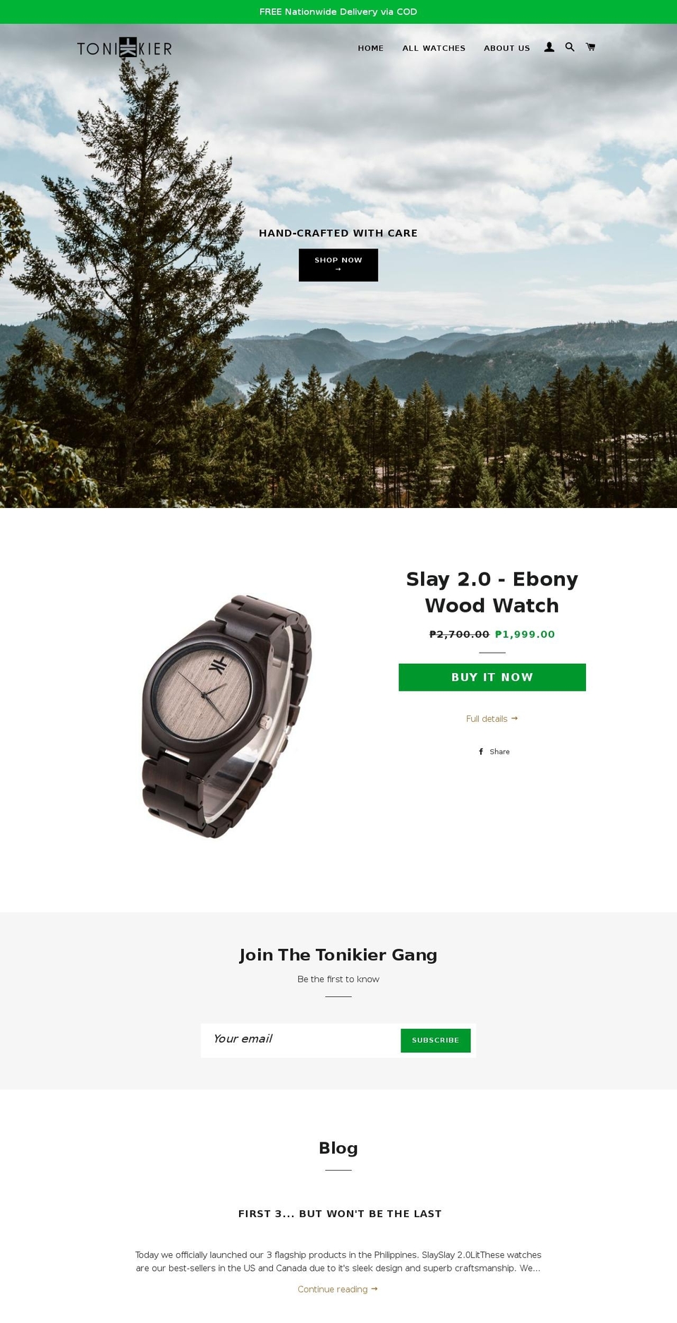 tonikier.com — Shopify storefront screenshot