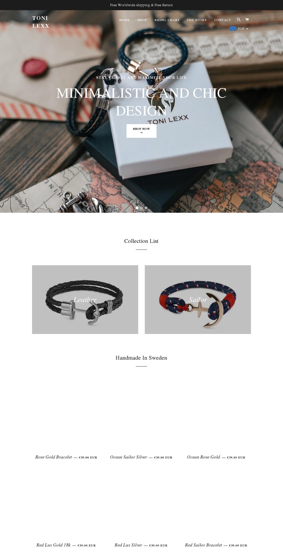 tonilexx.com — Shopify storefront screenshot
