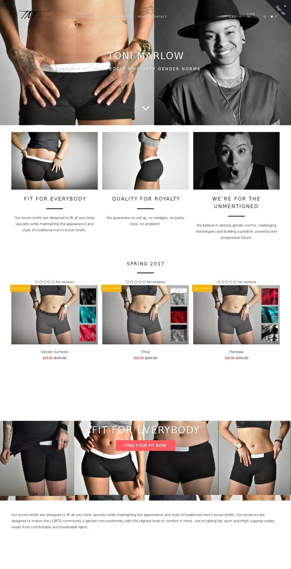 tonimarlow.com shopify website screenshot