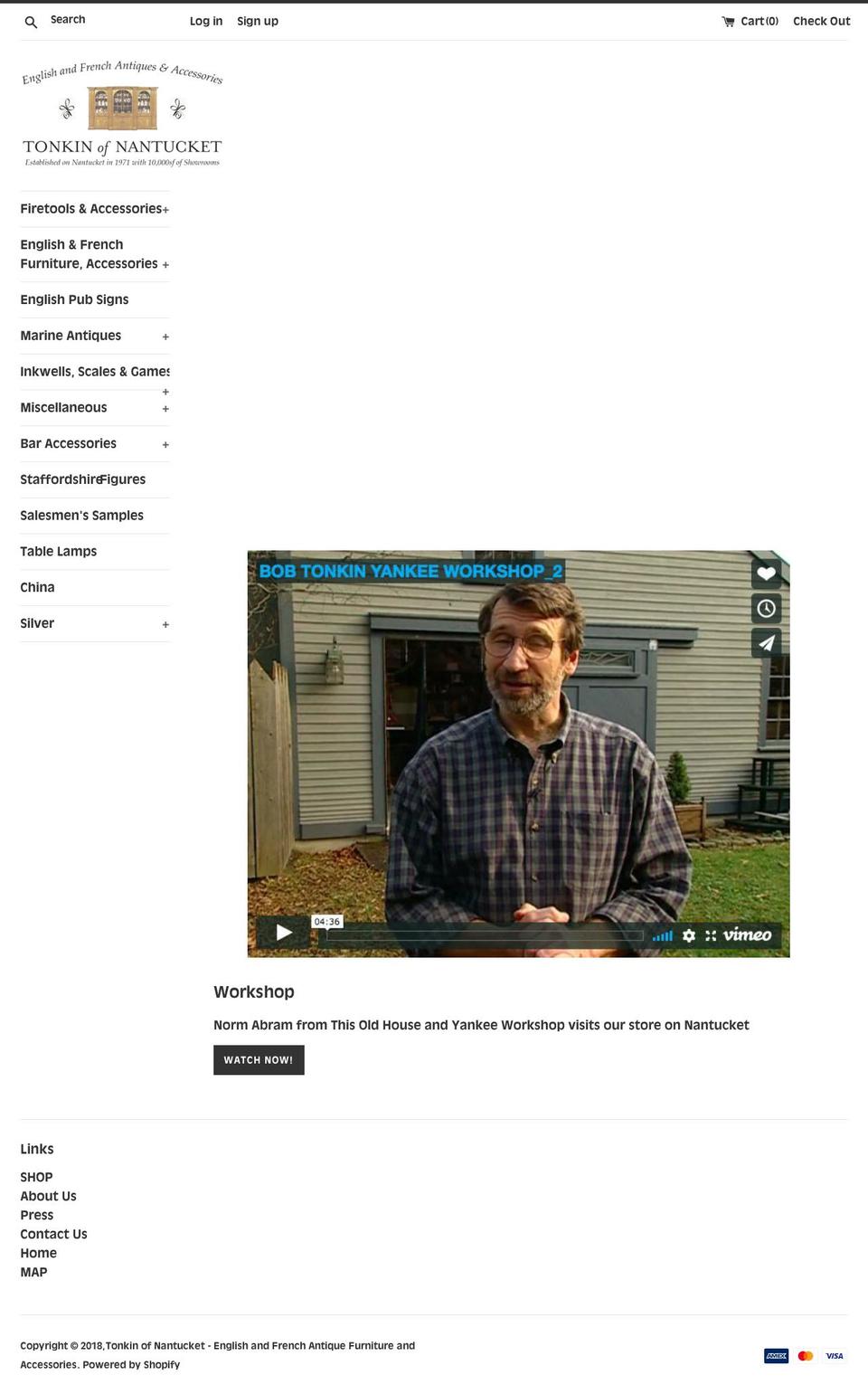 tonkin-nantucket-antiques.com — Shopify storefront screenshot