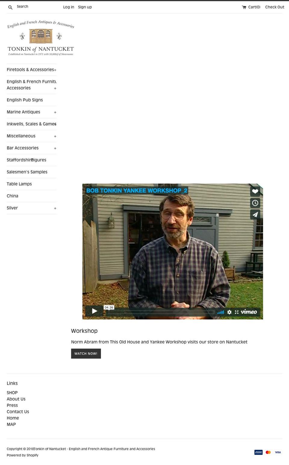 tonkinofnantucket.com shopify website screenshot