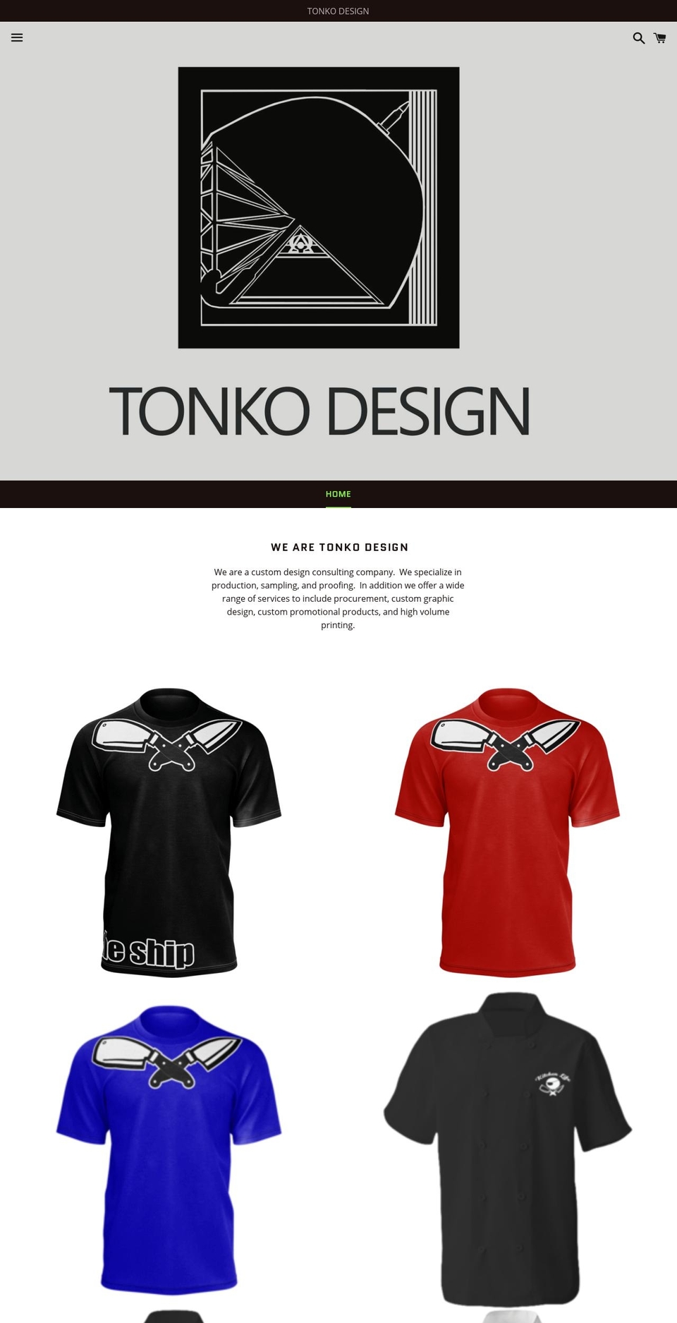 tonkodesign.com — Shopify storefront screenshot