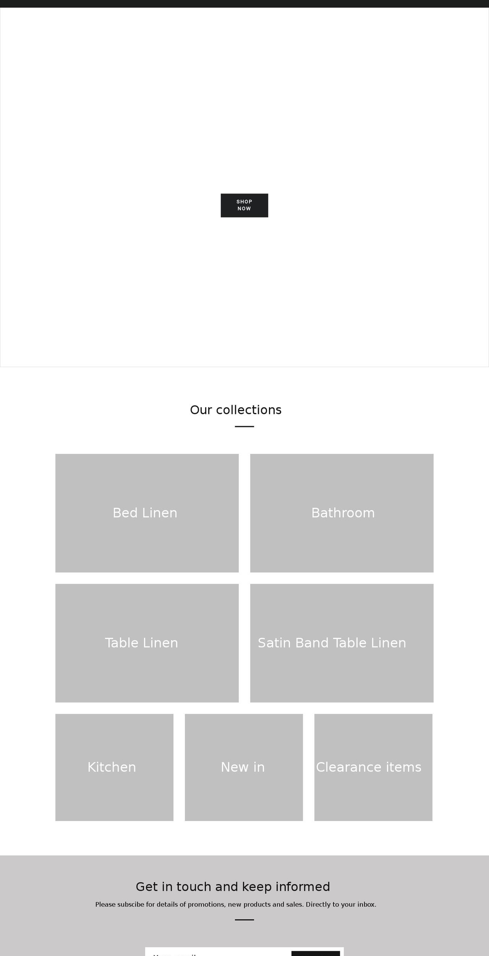 tonroselinens.com shopify website screenshot