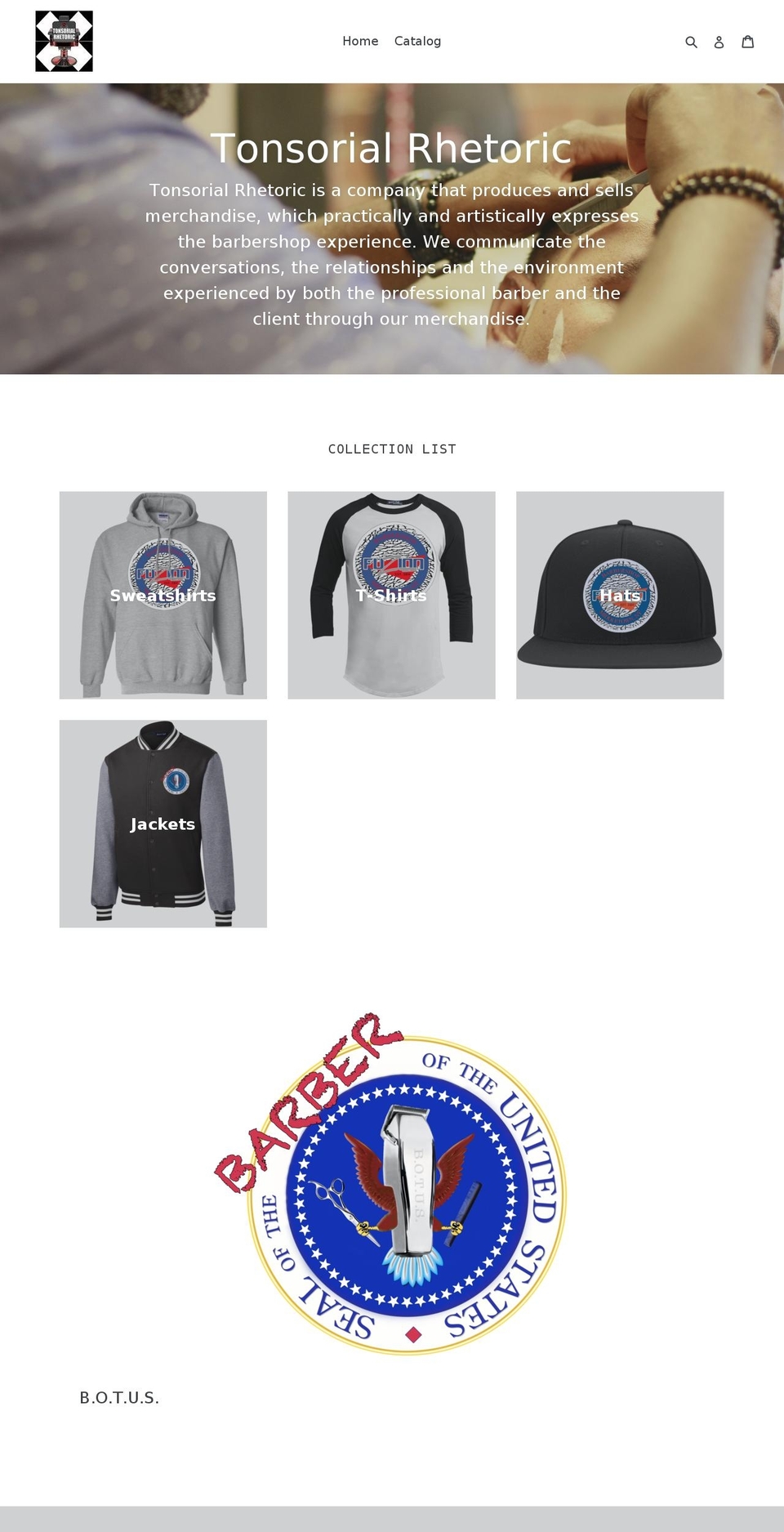 tonsorialrhetoric.com — Shopify storefront screenshot
