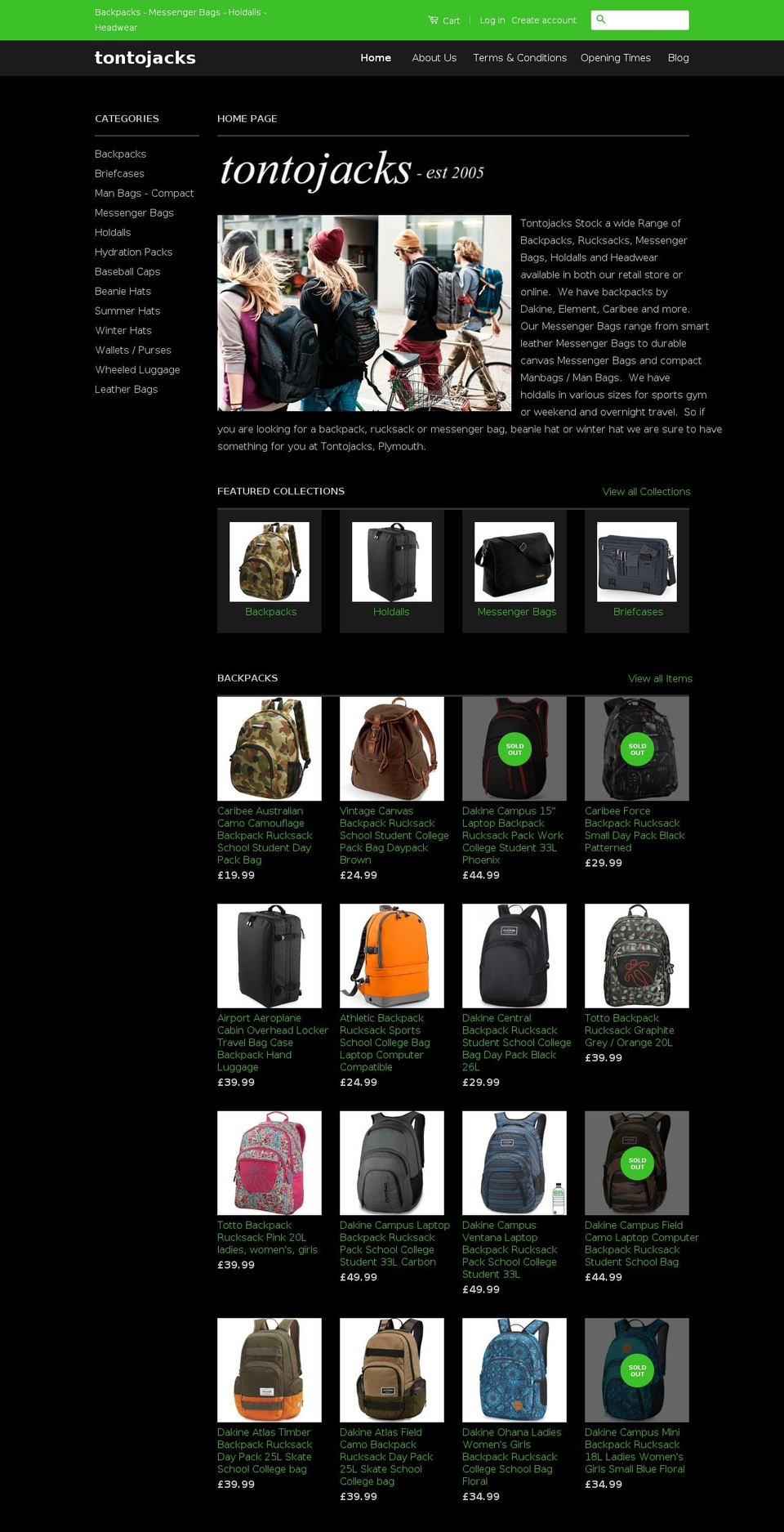 tontojacks.co.uk shopify website screenshot