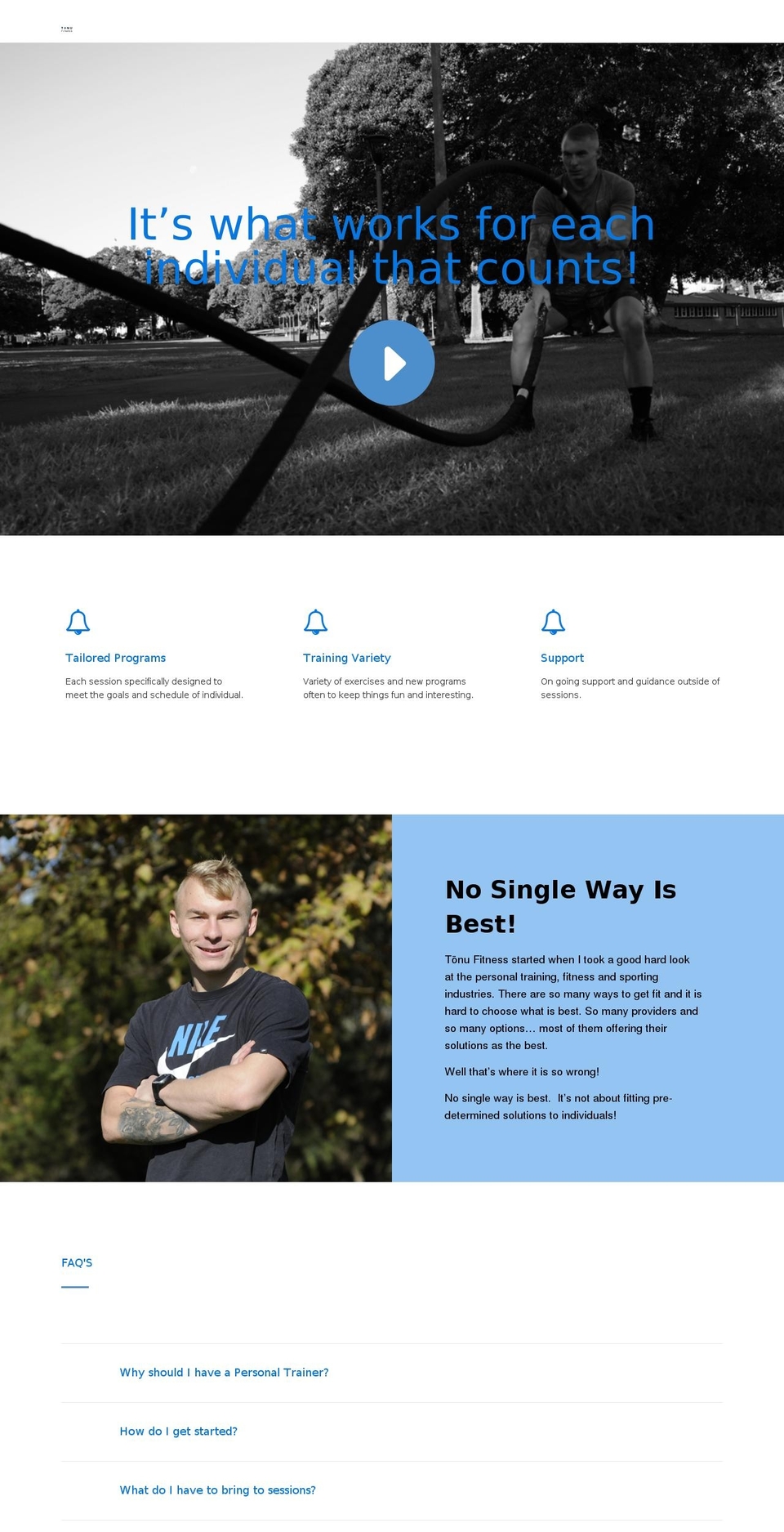 tonufitness.com.au shopify website screenshot