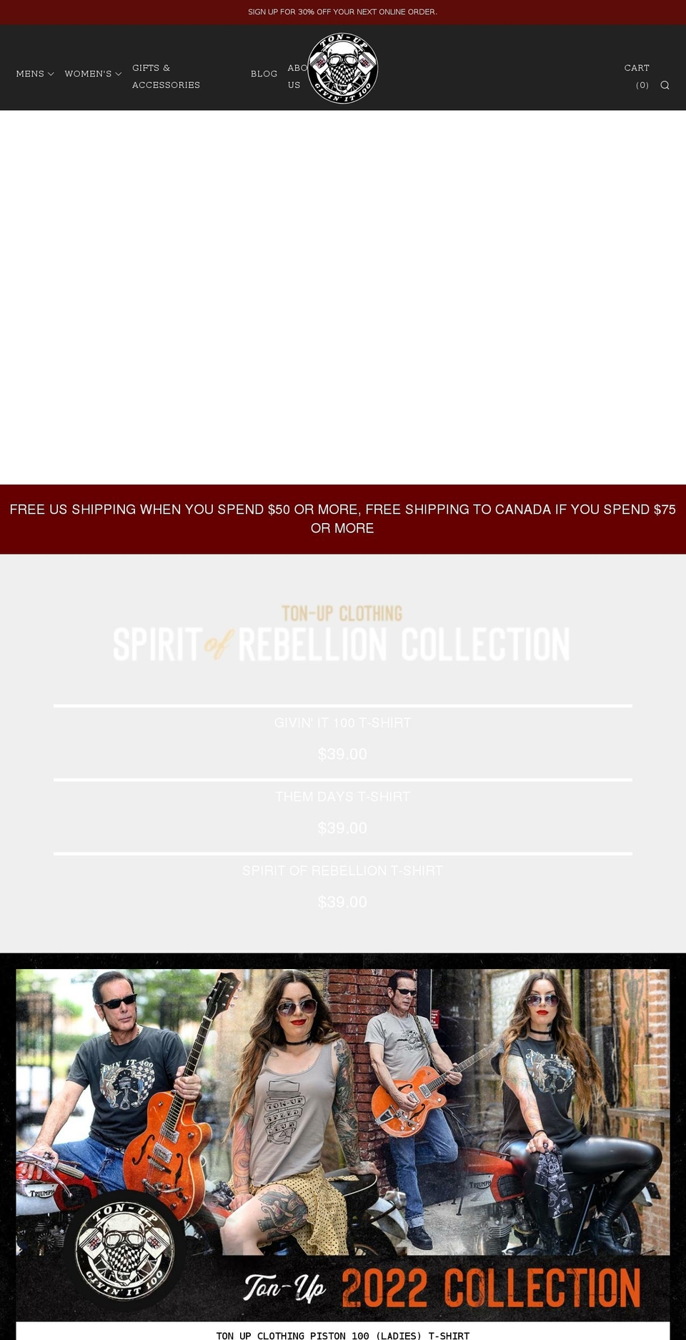 tonupclothing.com shopify website screenshot