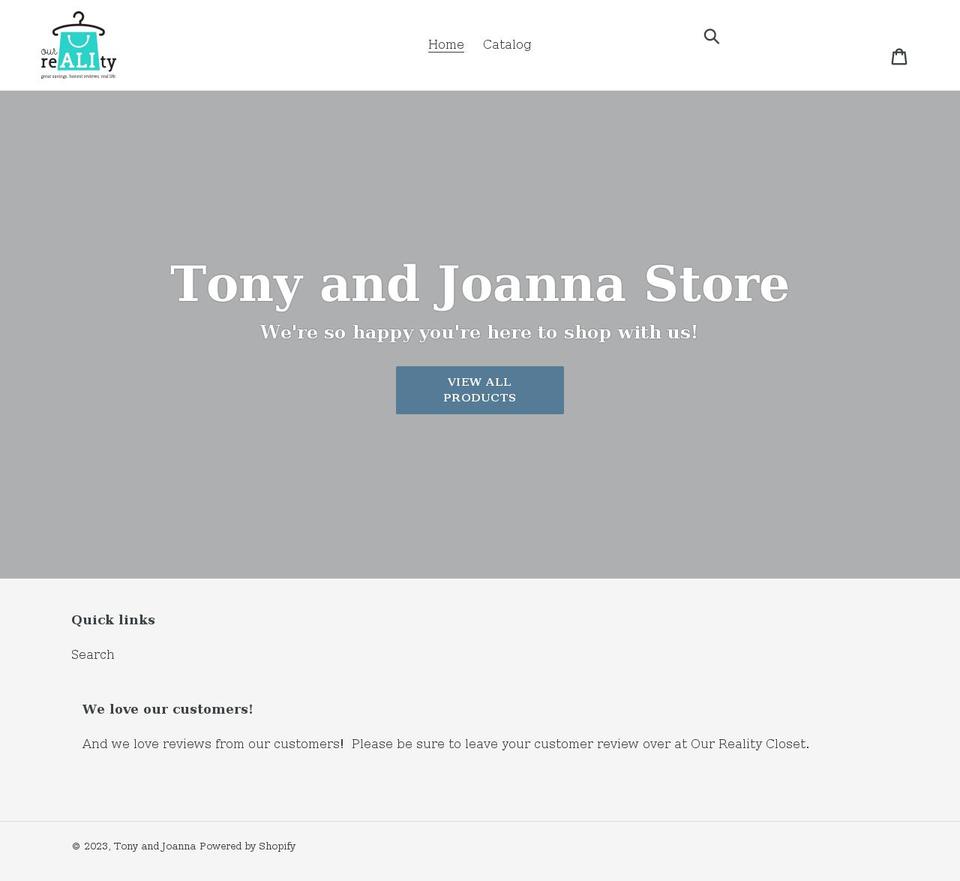 tony-and-joanna.com shopify website screenshot