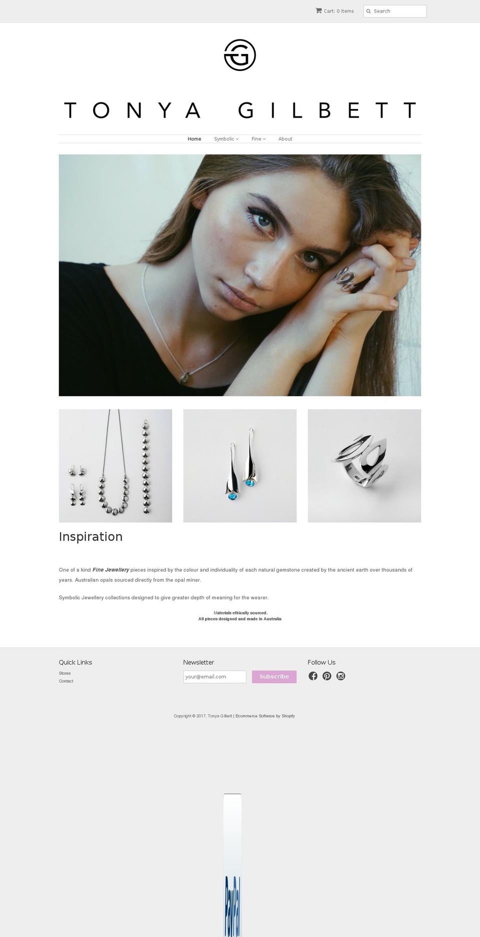 tonyagilbett.com shopify website screenshot