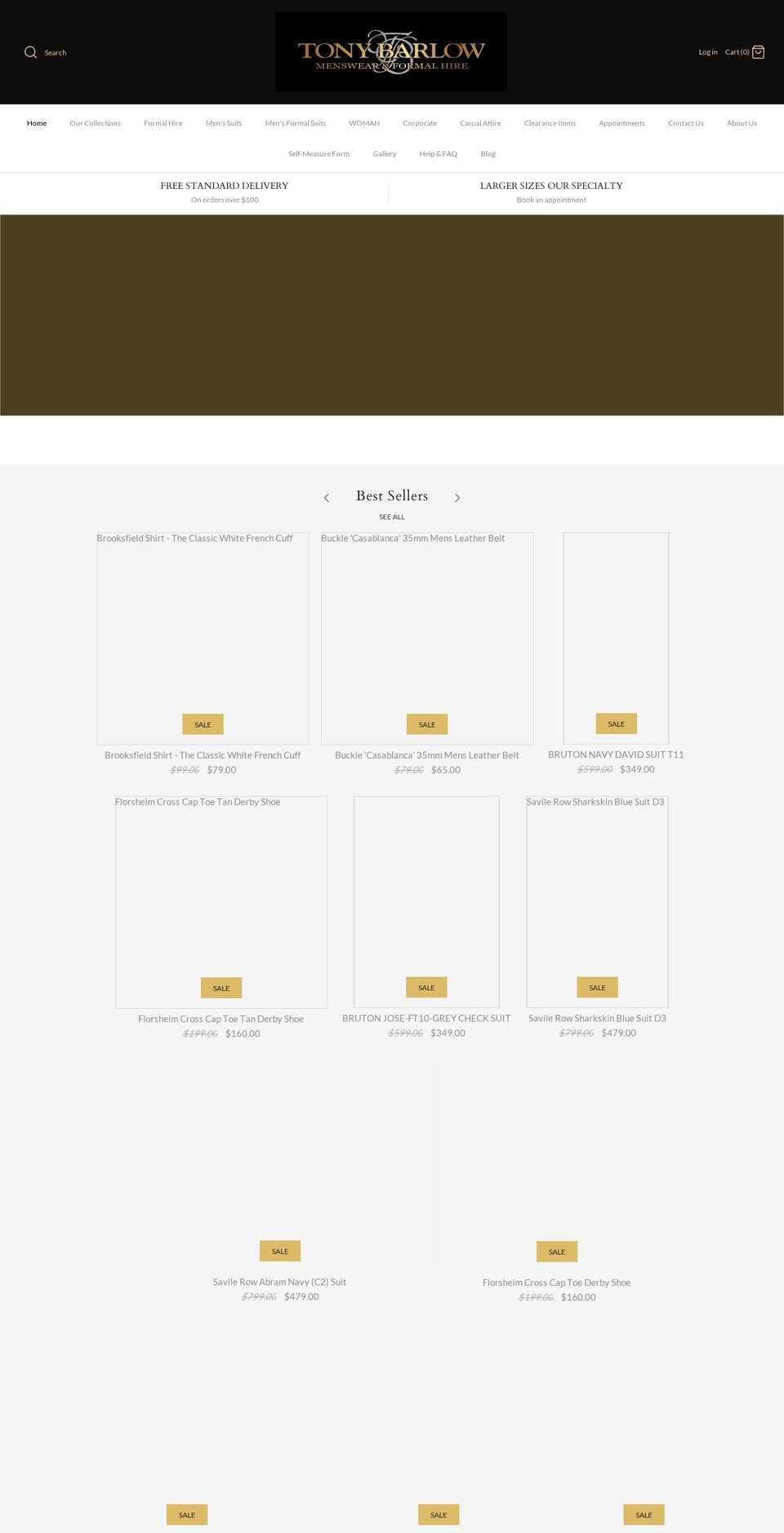tonybarlowbrisbane.com — Shopify storefront screenshot