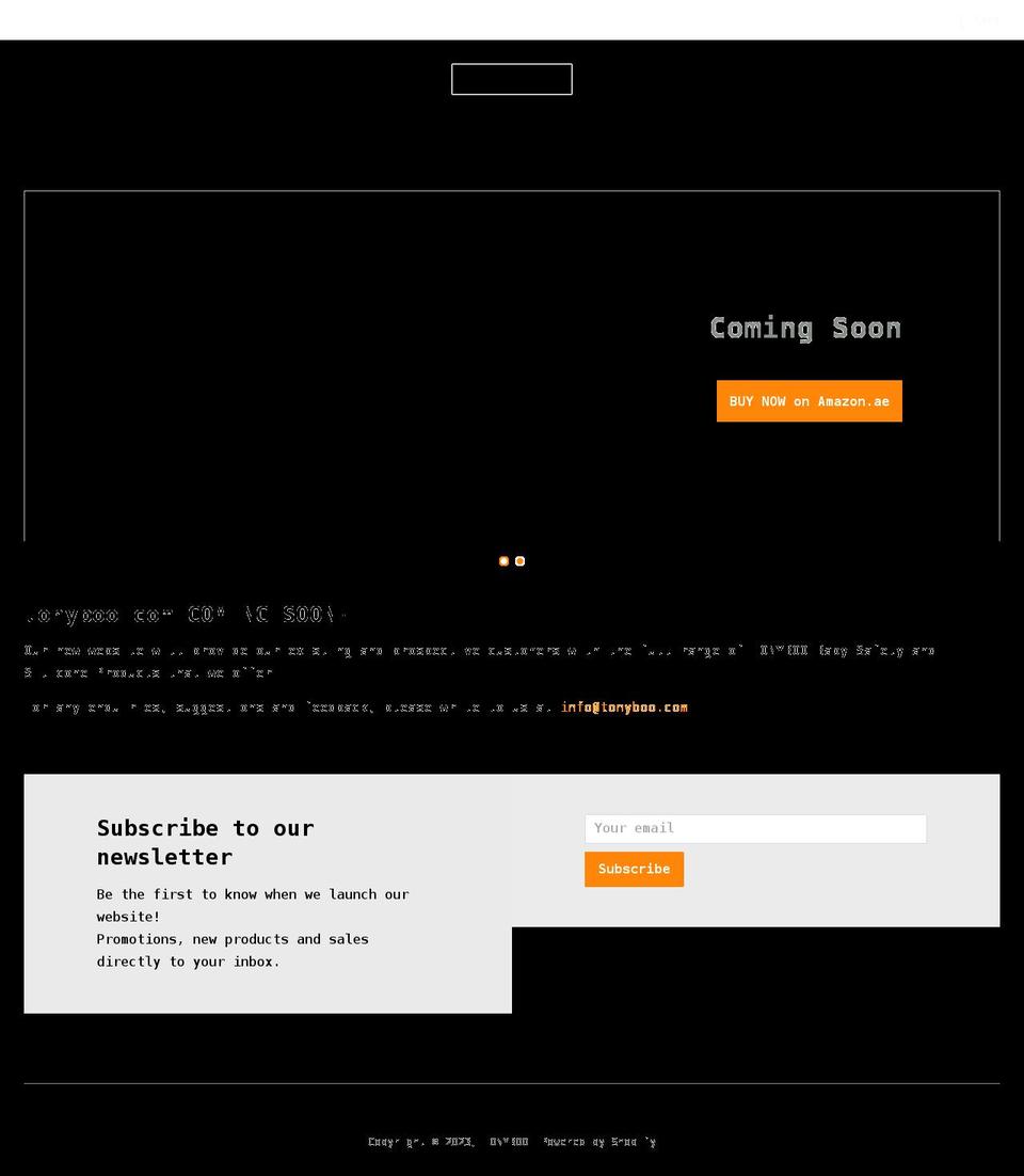 tonyboo.com shopify website screenshot