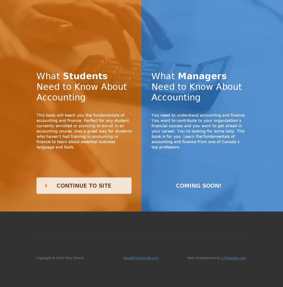tonydimnik.com — Shopify storefront screenshot