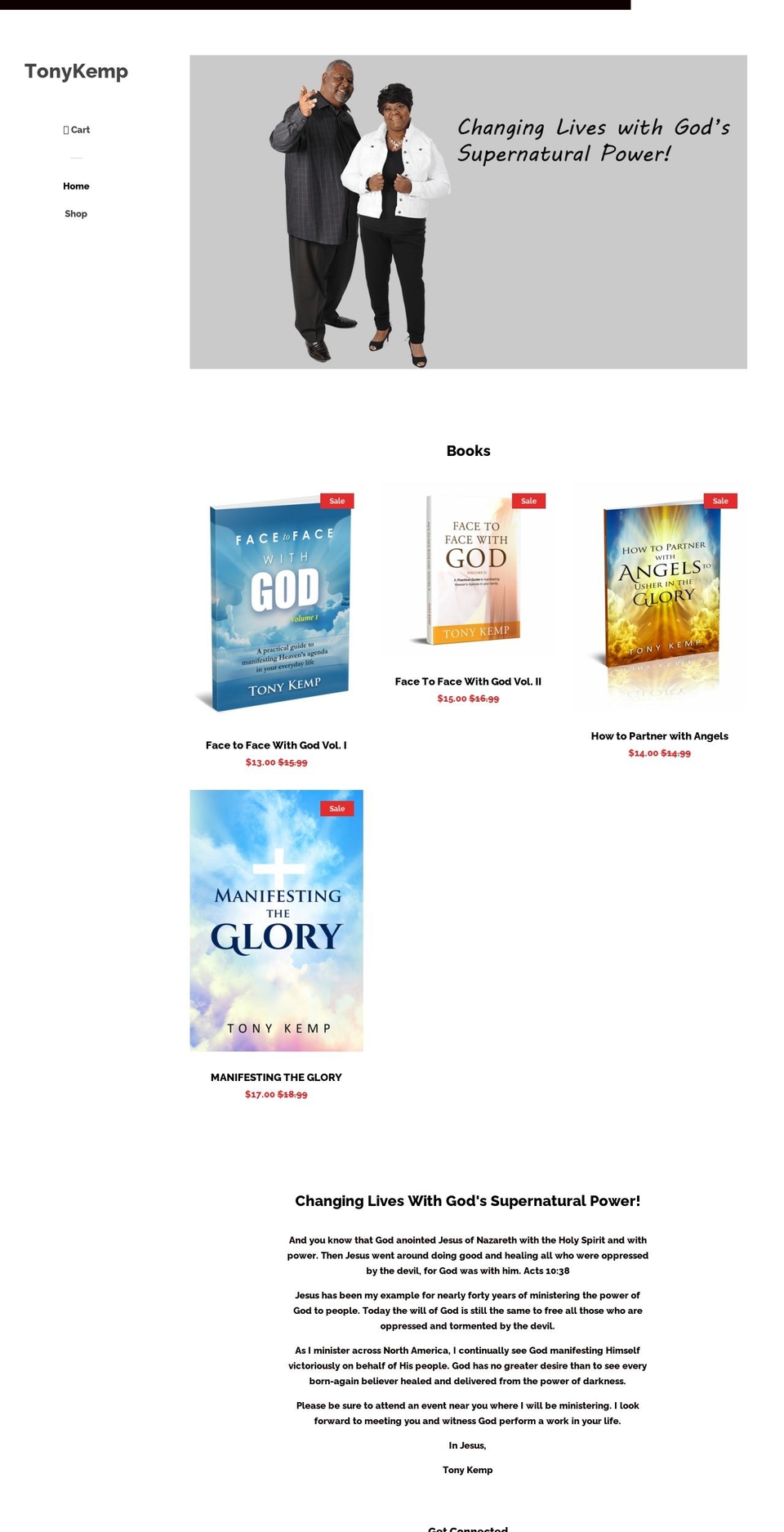 tonykempbooks.com — Shopify storefront screenshot