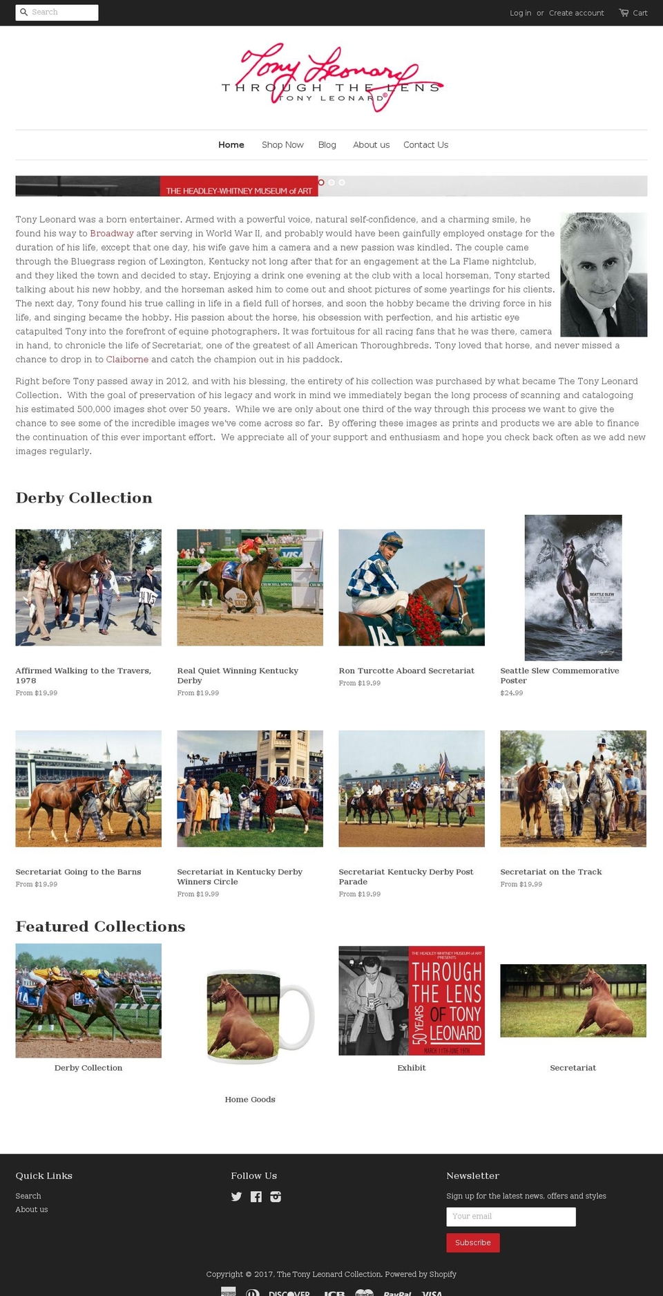 tonyleonardcollection.com shopify website screenshot