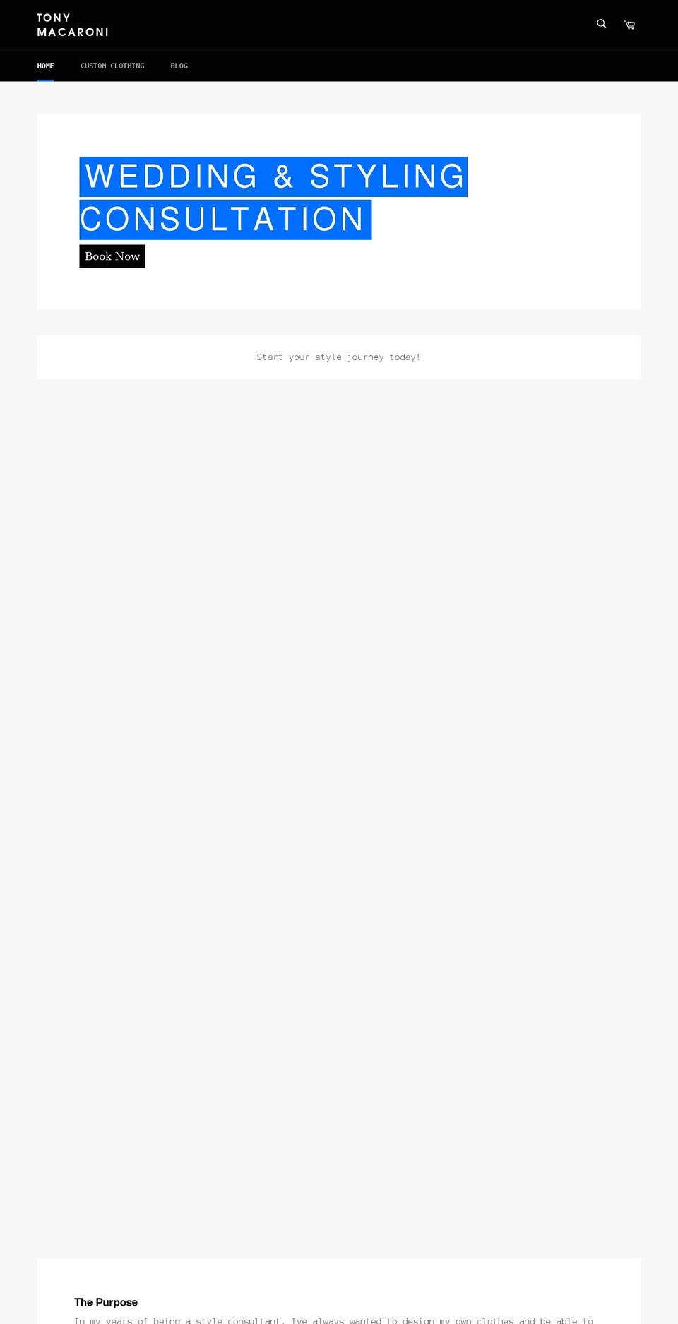tonymacclothing.com shopify website screenshot