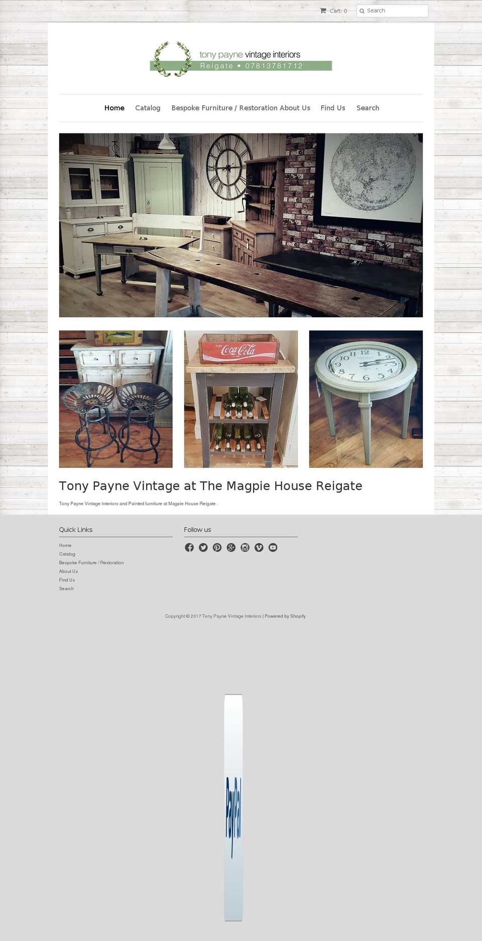 tonypaynevintage.com shopify website screenshot