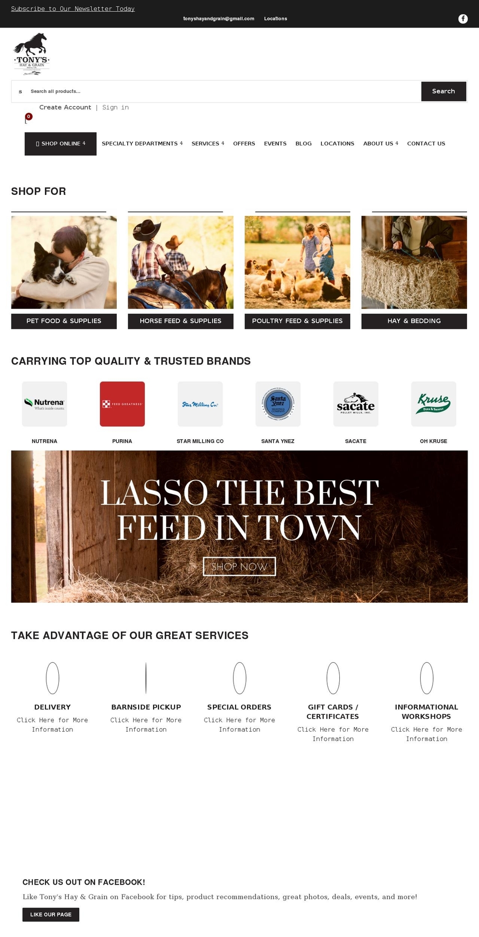 Nucleus Shopify theme site example tonyshayandgrain.com