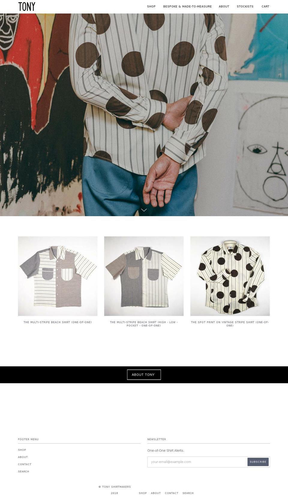 UPDATES Shopify theme site example tonyshirtmakers.com