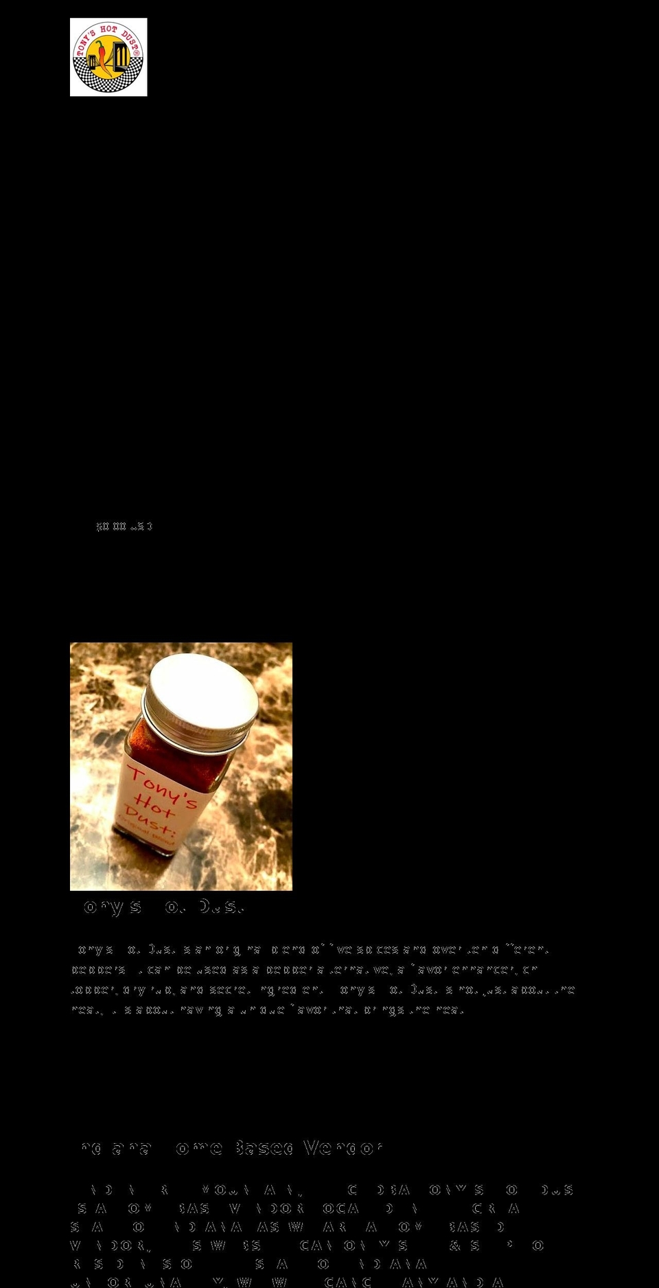 tonyshotdust.com shopify website screenshot