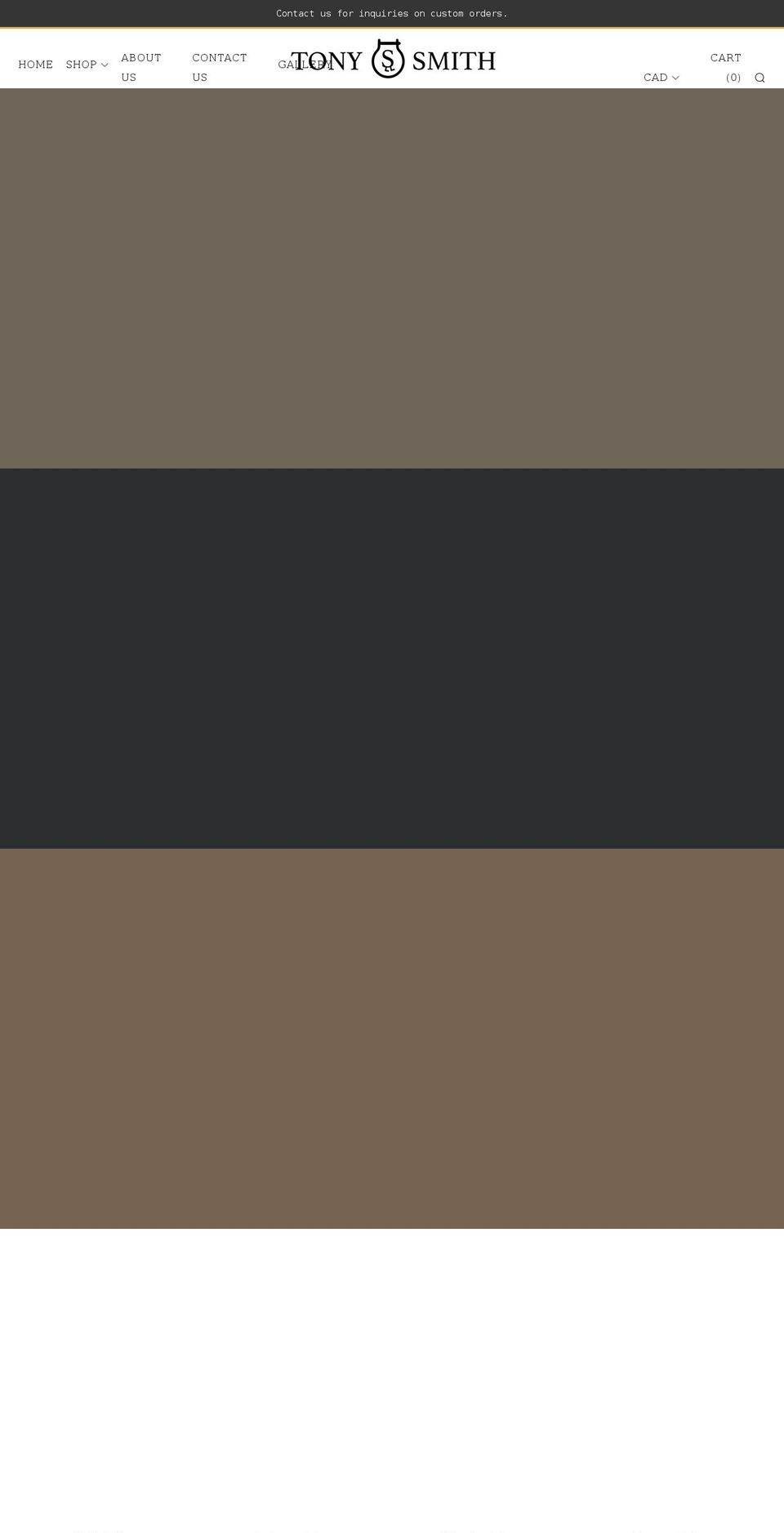 tonysmithstirrups.com shopify website screenshot