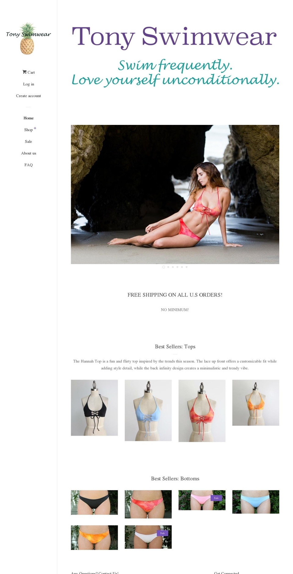 tonyswimwear.com shopify website screenshot