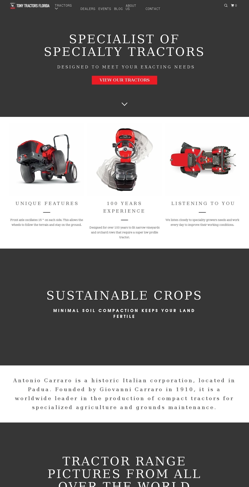 tonytractorsflorida.com shopify website screenshot