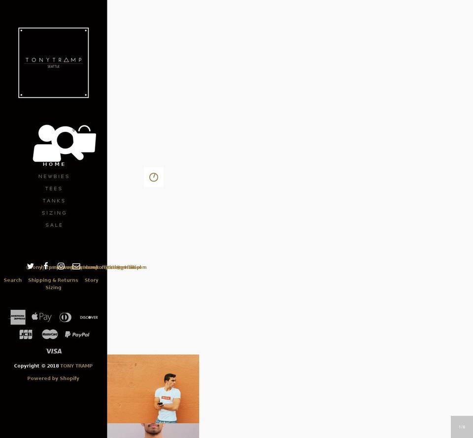 tonytramp.com — Shopify storefront screenshot