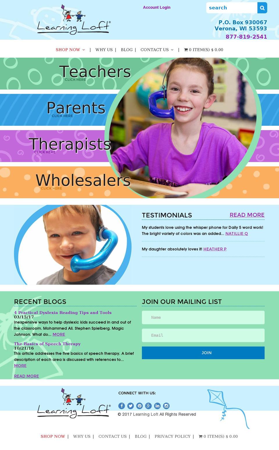 LearningLoft Shopify theme site example toobaloo.com
