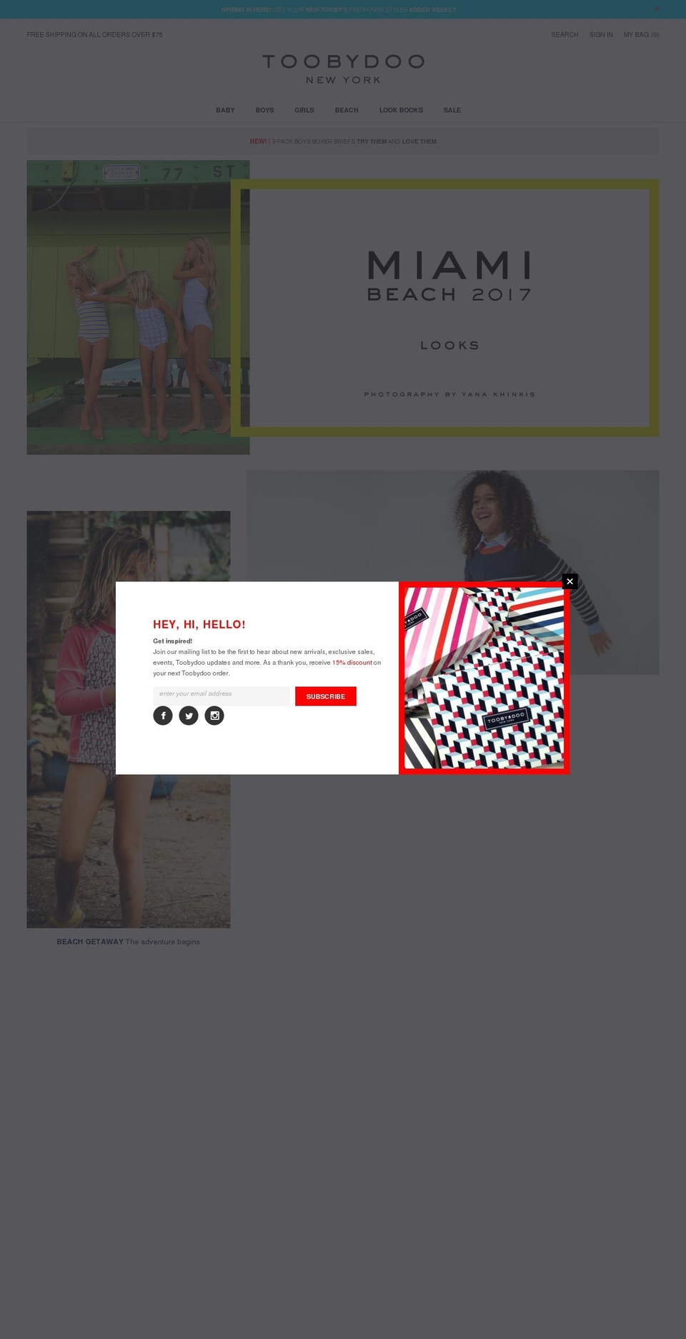 tooby-doo.com shopify website screenshot