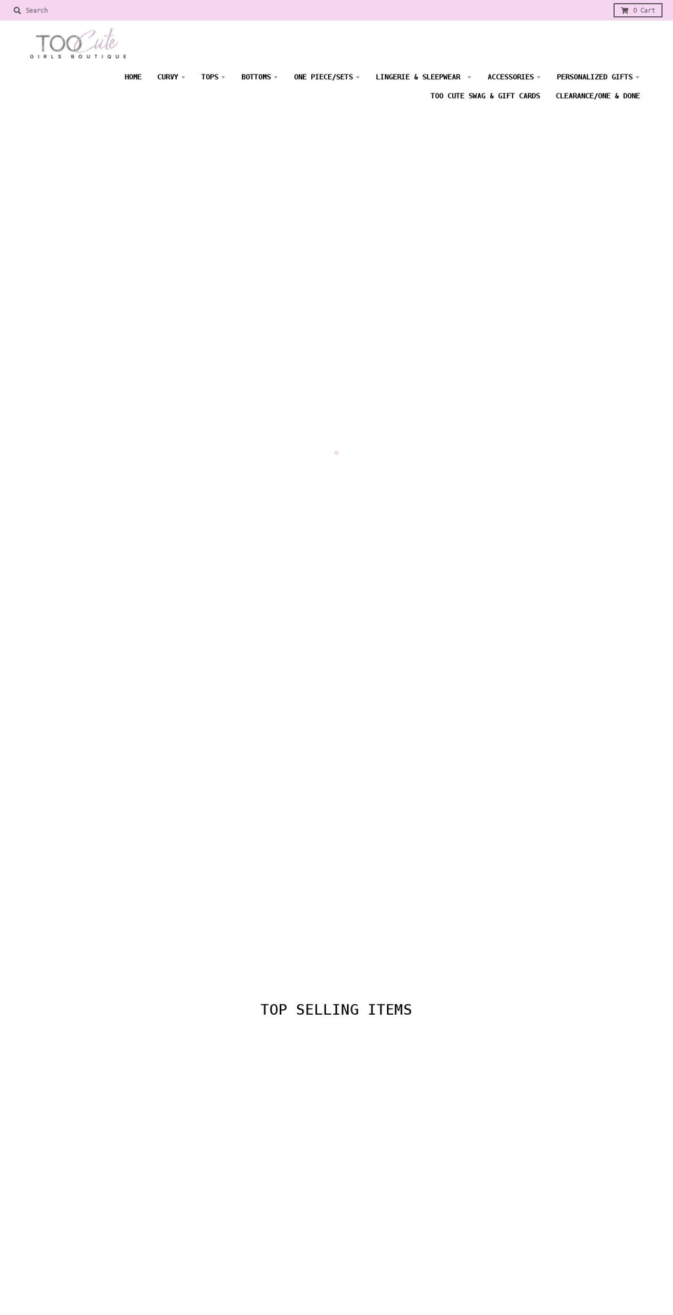toocutegirlsboutique.com shopify website screenshot