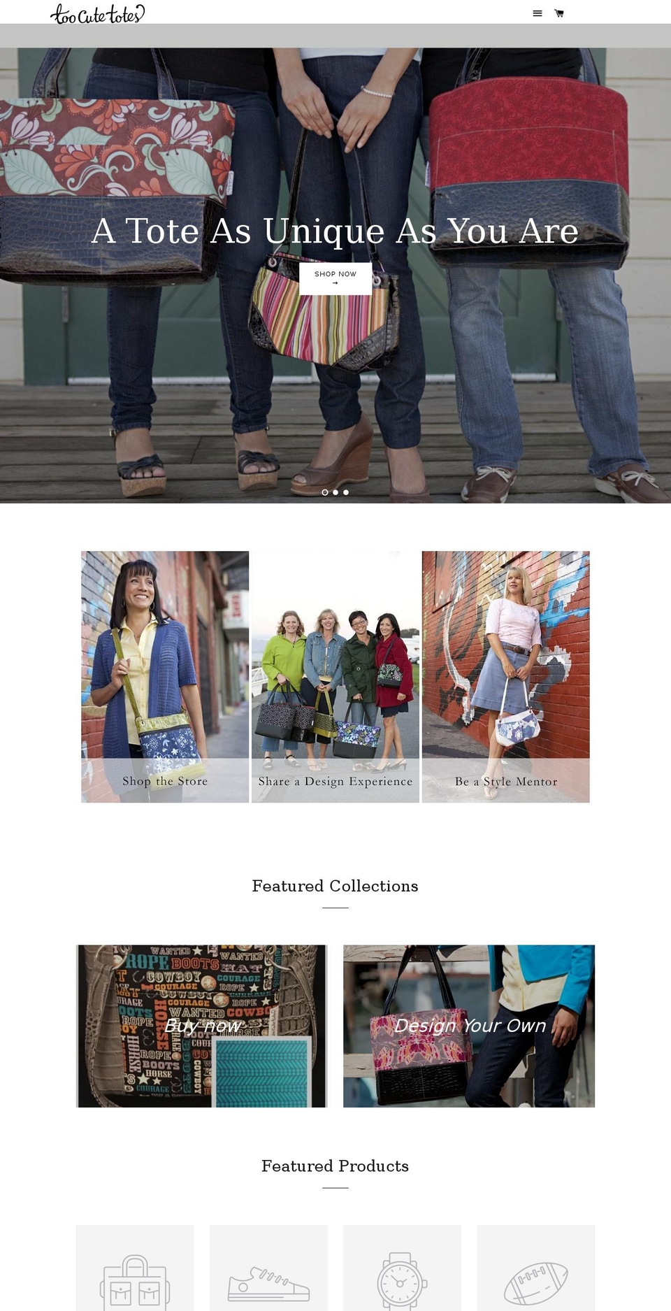 toocutetotes.net shopify website screenshot