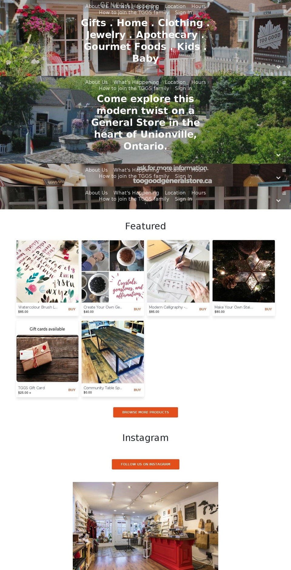 toogoodgeneralstore.ca shopify website screenshot