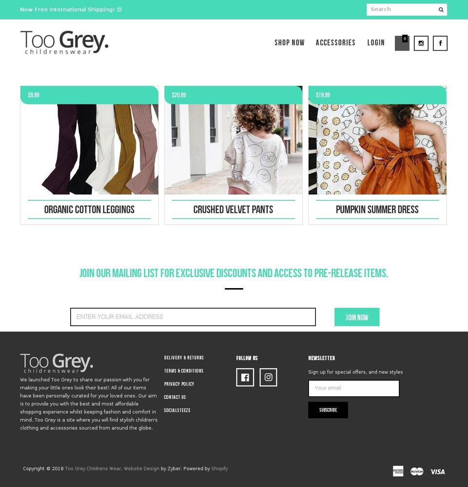 toogray.com — Shopify storefront screenshot