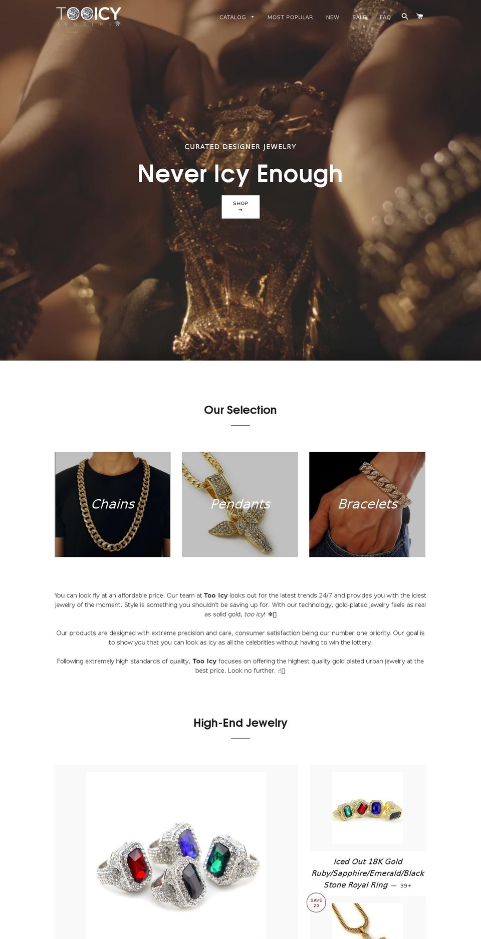 tooicy.com shopify website screenshot