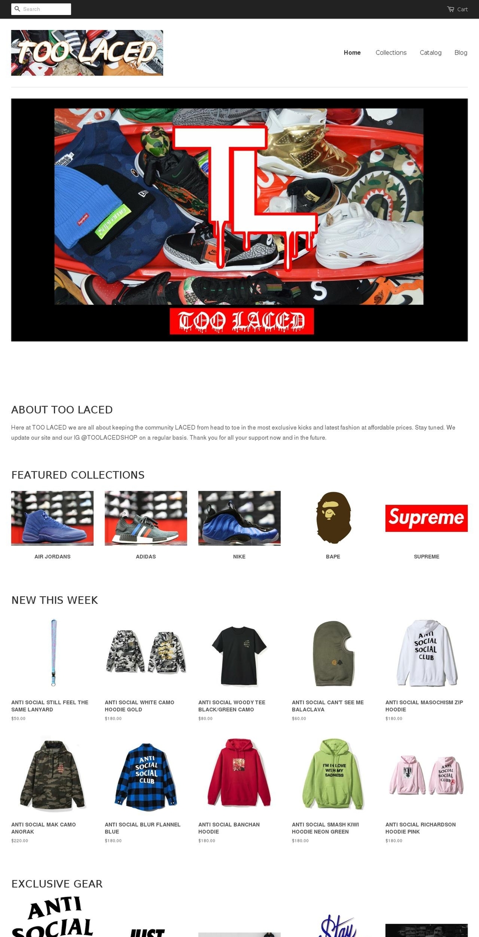 toolaced.com — Shopify storefront screenshot