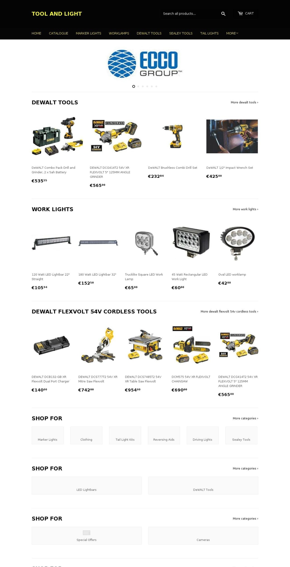 toolandlight.com — Shopify storefront screenshot