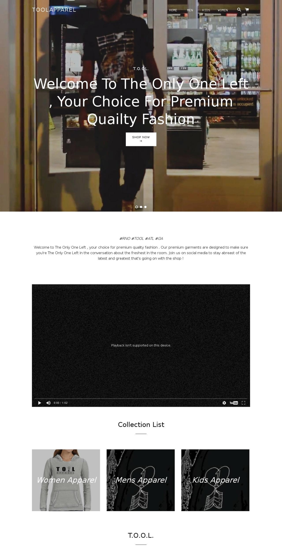 toolapparel.com shopify website screenshot
