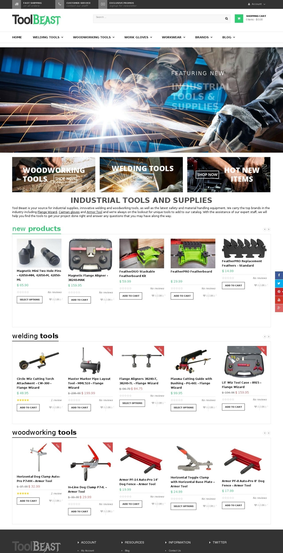 toolbeast.com shopify website screenshot