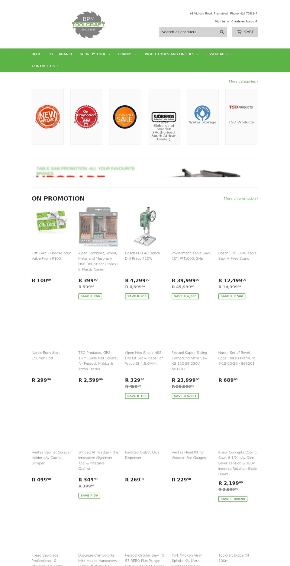 toolcraft.co.za shopify website screenshot