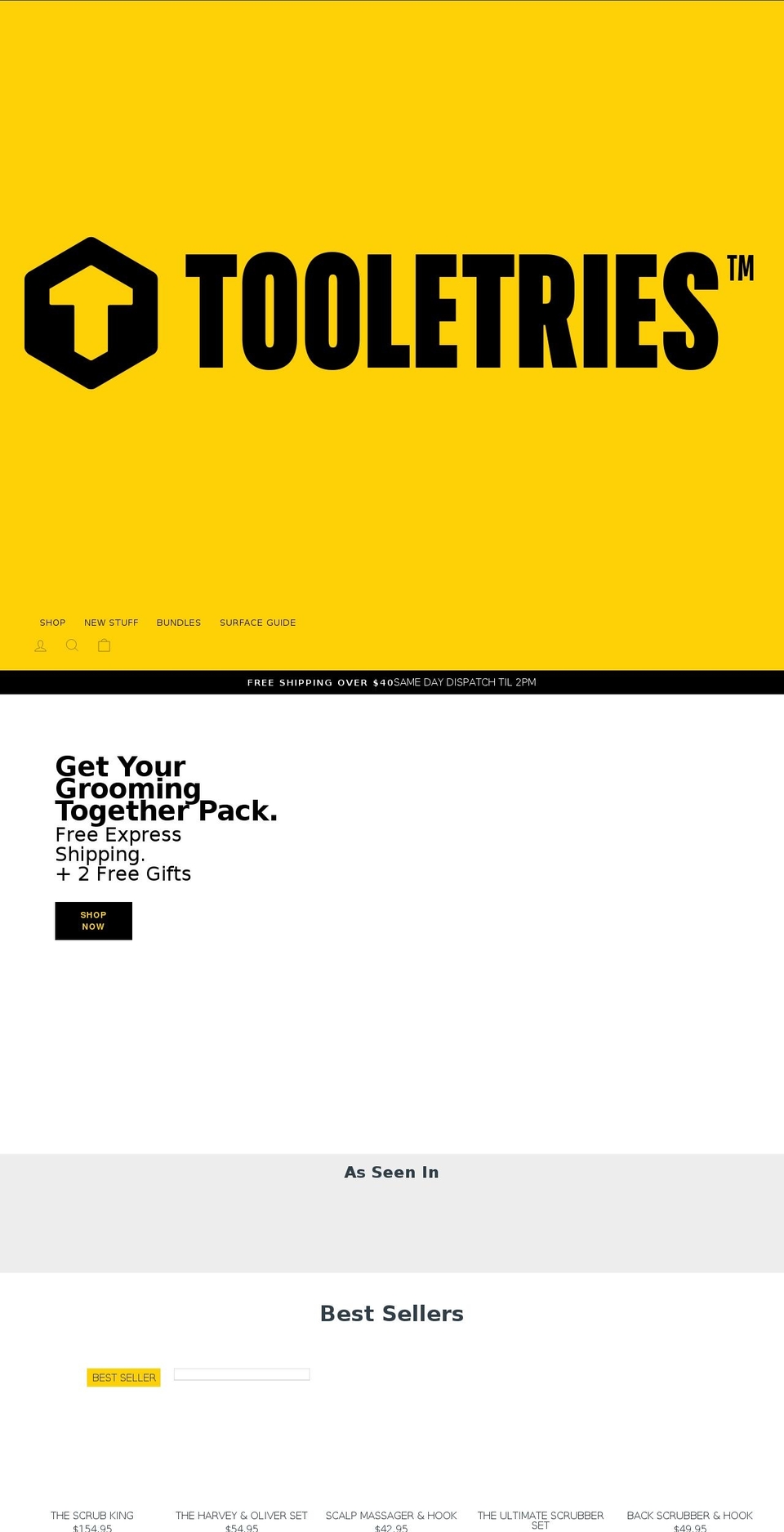 tooletries.com.au shopify website screenshot