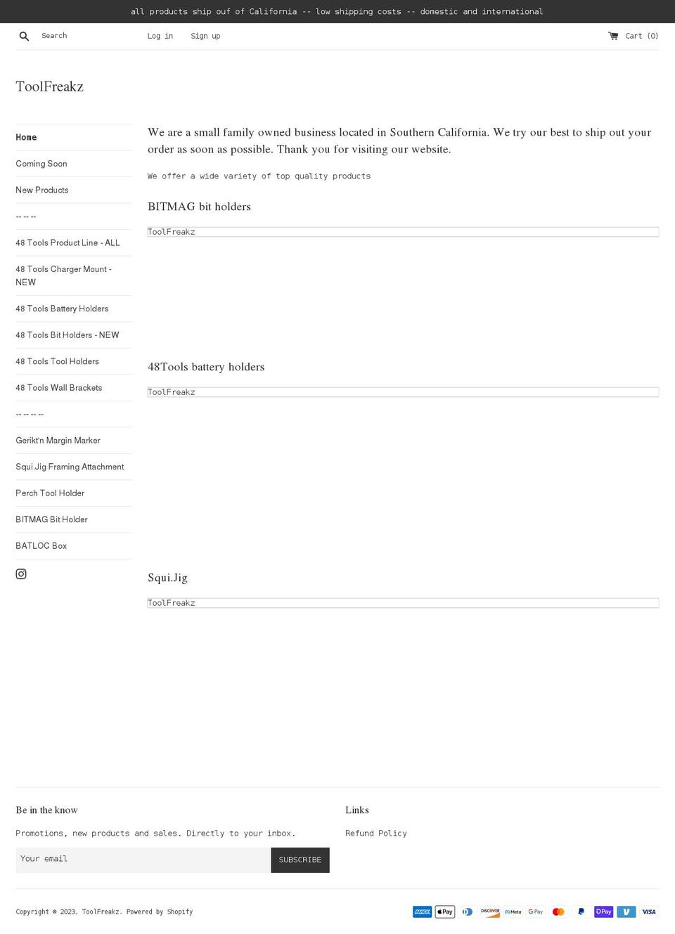 toolfreakz.com shopify website screenshot