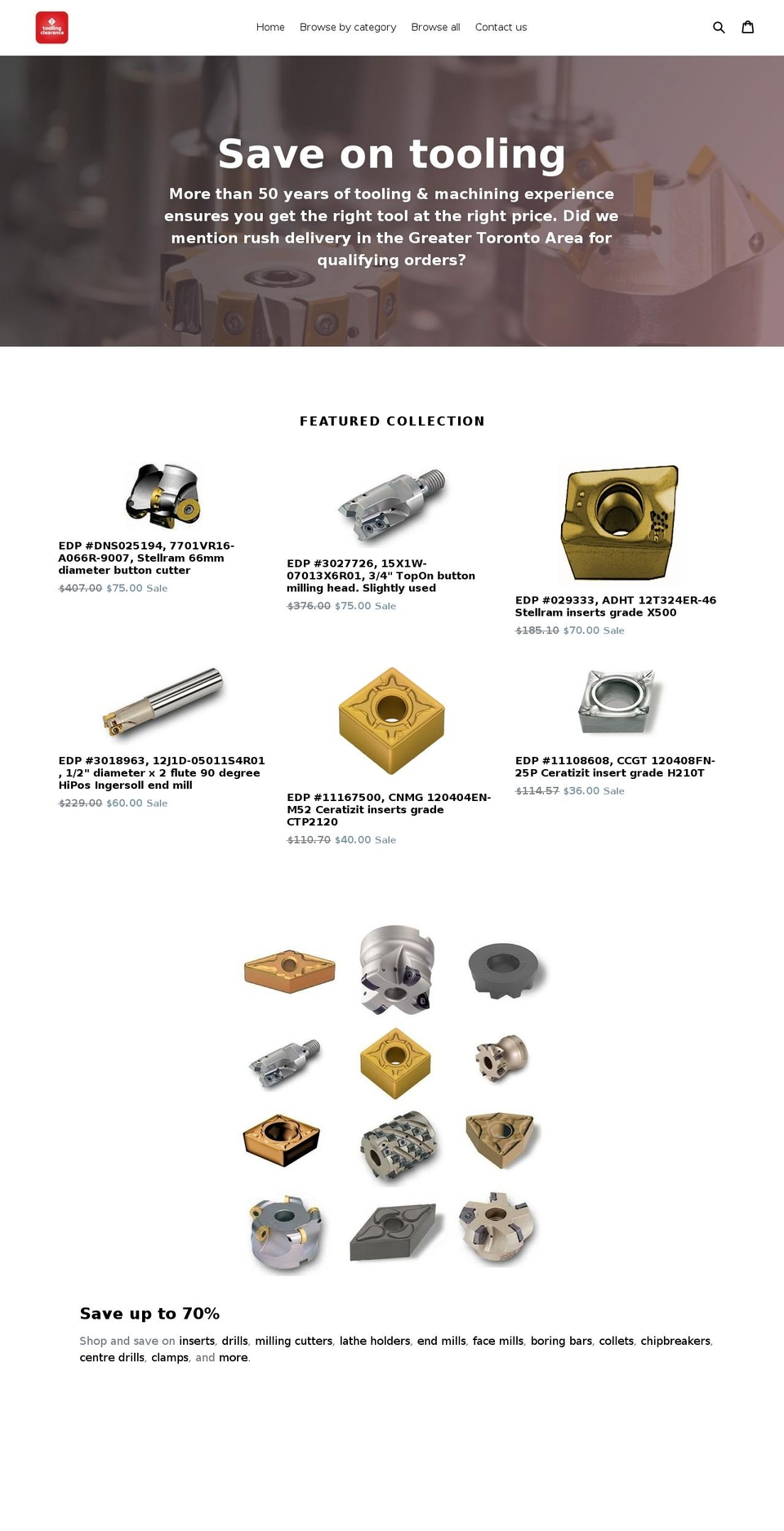 toolingclearance.com — Shopify storefront screenshot