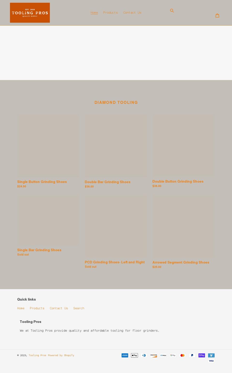 toolingpros.com shopify website screenshot