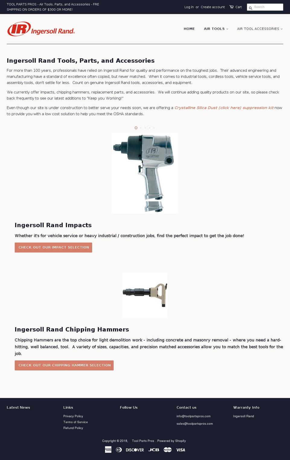 toolpartspros.com shopify website screenshot