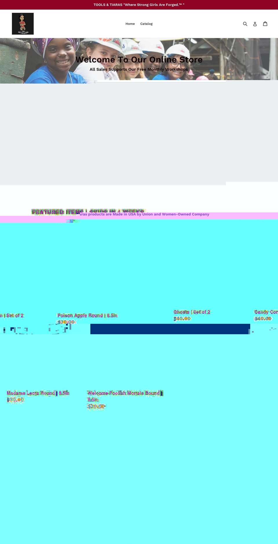 tools-and-tiaras.myshopify.com shopify website screenshot