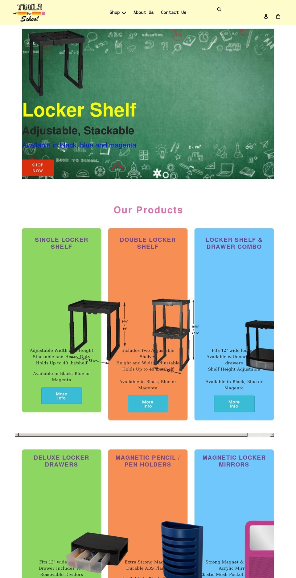 tools-for-school.com shopify website screenshot